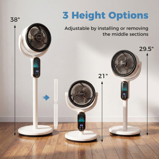 Oscillating Pedestal Fan with 8 Speeds Remote and 12H Timer-White LuxuryLifeWay Online Store