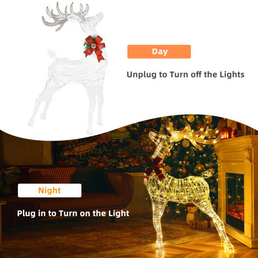 Lighted Standing Reindeer with Stakes for Christmas Decoration LuxuryLifeWay Online Store