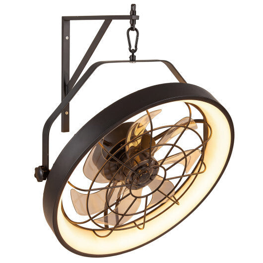 20" Wall Mounted Fan with 3CCT Dimmable LED Light and Timer-Black LuxuryLifeWay Online Store