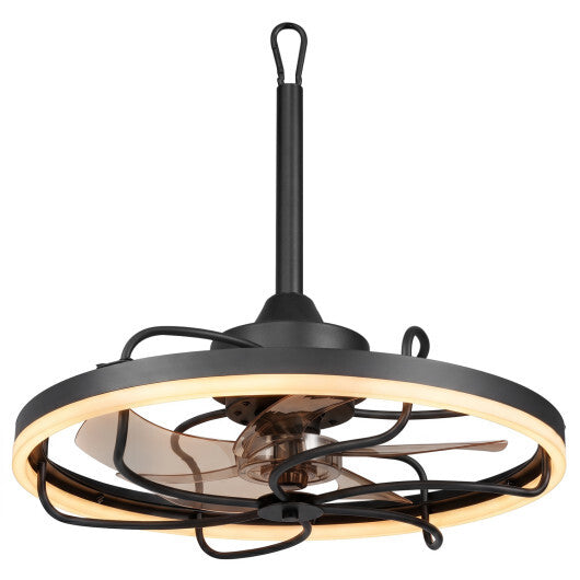 20" Celling Fan with Dimmable LED Light 6 Speeds and Timer-Black LuxuryLifeWay Online Store
