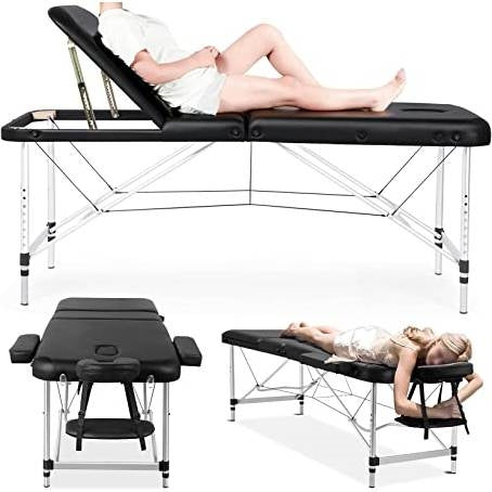 Black Extra Wide Adjustable Portable Massage Tattoo Folding Table LuxuryLifeWay Online Store