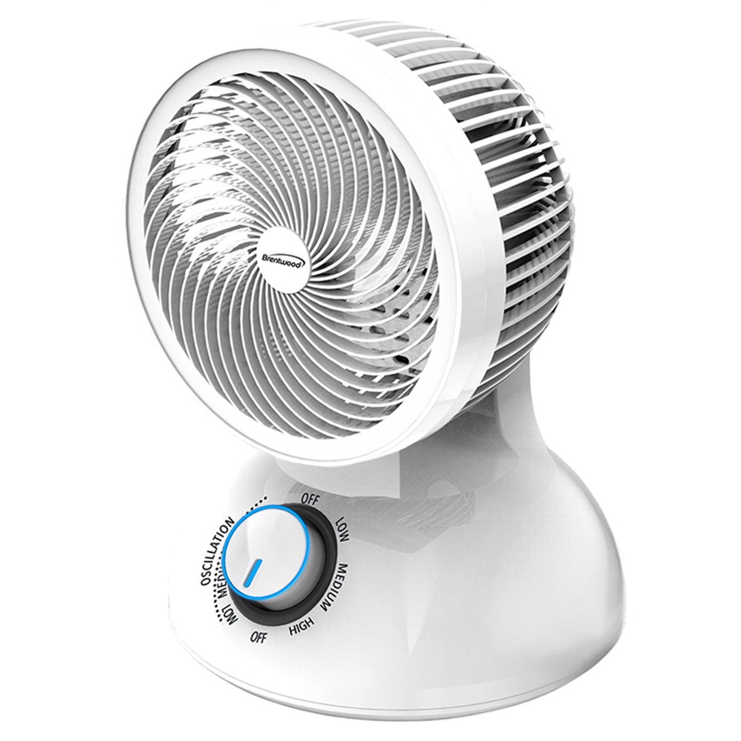 Brentwood 6 Inch Three Speed Oscllating Circulator Desktop Fan with Timer and Remote Control in White LuxuryLifeWay Online Store