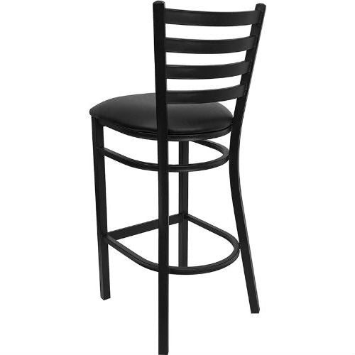 Black Metal Ladder-Back Restaurant Style Bar Stool LuxuryLifeWay Online Store