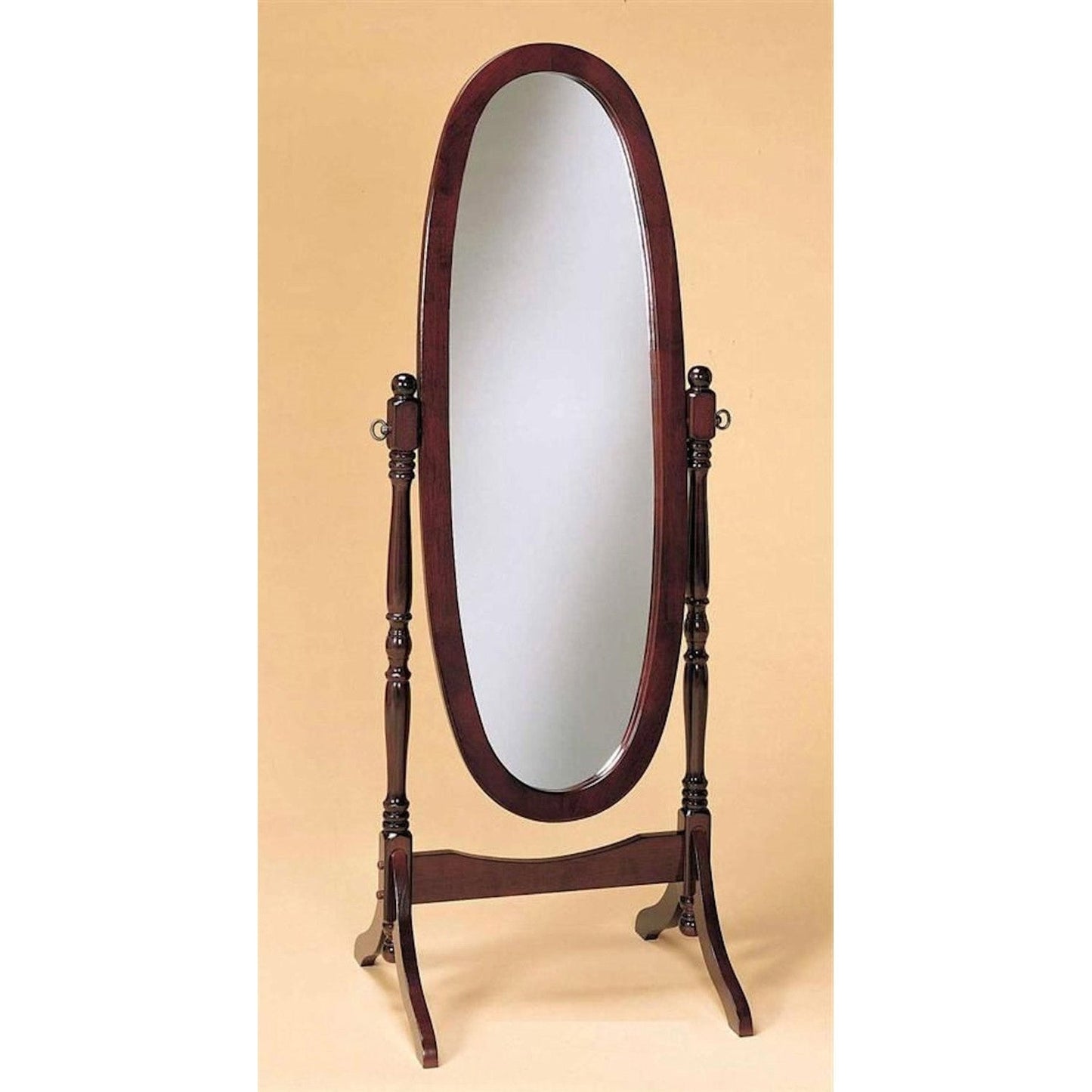 Oval Cheval Mirror Full Length Solid Wood Floor Mirror in Cherry LuxuryLifeWay Online Store