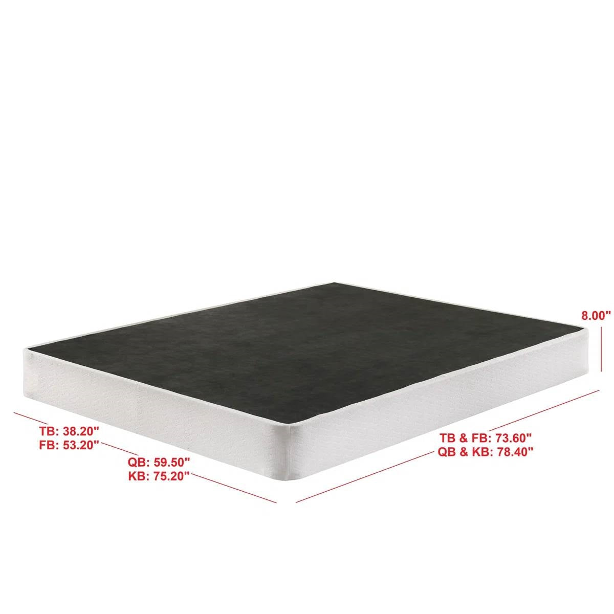 Full size 8-inch Metal Frame Box-Spring Mattress Foundation with Cover LuxuryLifeWay Online Store