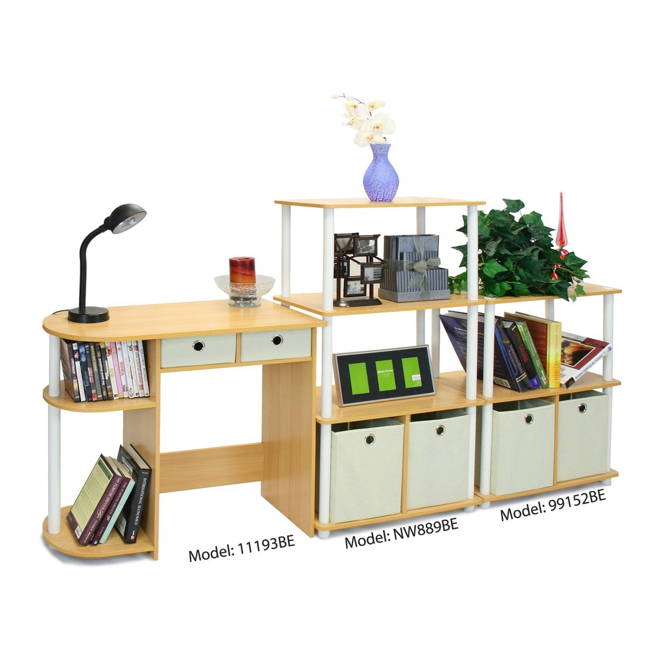 Home Office Laptop Computer Desk Table in Beech Ivory LuxuryLifeWay Online Store