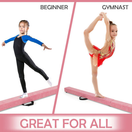 7 Feet Folding Portable Floor Balance Beam with Handles for Gymnasts-Pink - Color: Pink LuxuryLifeWay Online Store