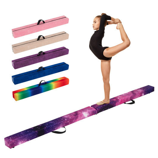 9 FT Folding Gymnastics Balance Beam with Anti-slip Base and Pine Wood Frame-Blue LuxuryLifeWay Online Store