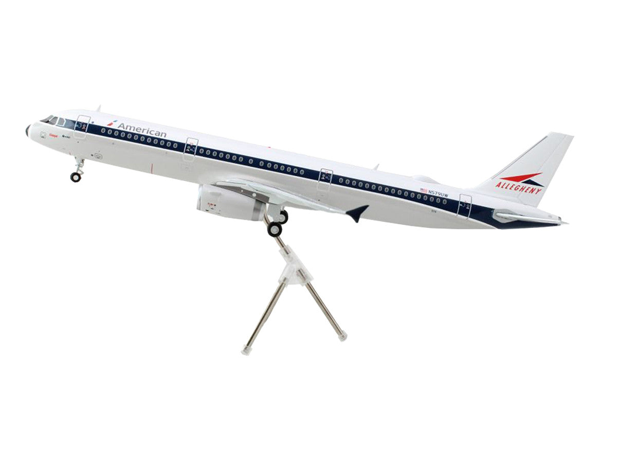 Airbus A321 Commercial Aircraft "American Airlines - Allegheny" (N579UW) White with Blue Stripes "Gemini 200" Series 1/200 Diecast Model Airplane by GeminiJets LuxuryLifeWay Online Store