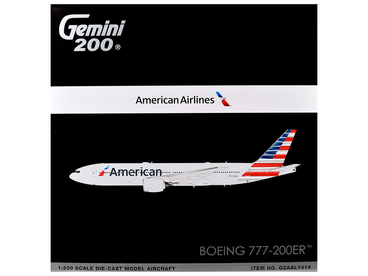Boeing 777-200ER Commercial Aircraft "American Airlines" (N788AN) Silver with Striped Tail "Gemini 200" 1/200 Diecast Model Airplane by GeminiJets LuxuryLifeWay Online Store