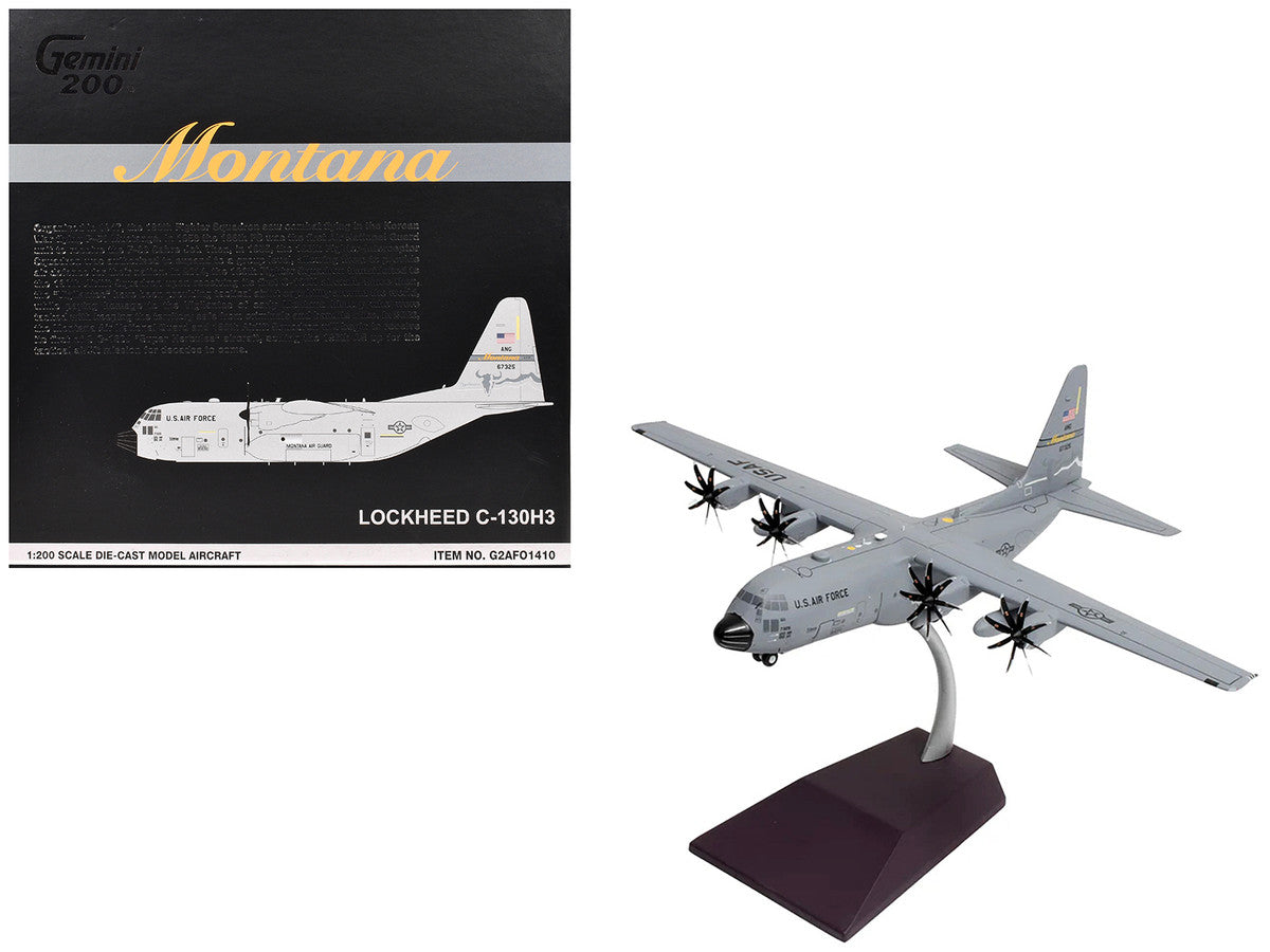 Lockheed C-130H3 Hercules Transport Aircraft "Montana Air National Guard Great Falls ANGB" United States Air Force "Gemini 200" Series 1/200 Diecast Model Airplane by GeminiJets LuxuryLifeWay Online Store