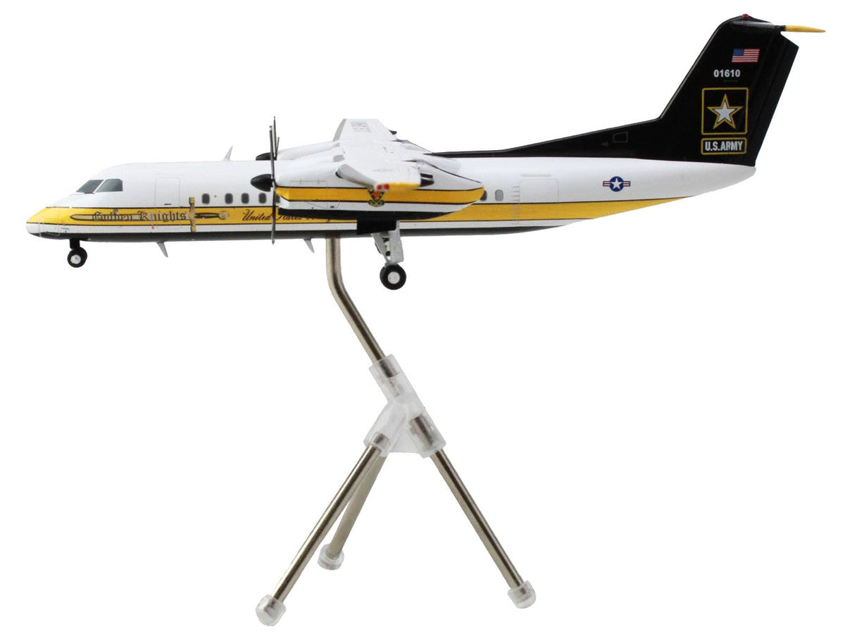 Bombardier C-147A Transport Aircraft "Golden Knights Parachute Team" United States Army (17-01610) White with Yellow Stripes and Black Tail "Gemini 200" Series 1/200 Diecast Model Airplane by GeminiJets LuxuryLifeWay Online Store