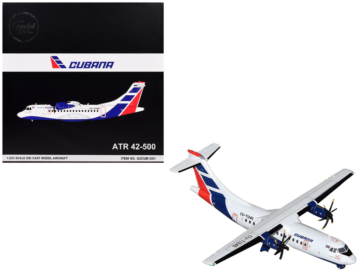 ATR 42-500 Commercial Aircraft "Cubana" (CU-T1240) White with Blue and Red Tail "Gemini 200" Series 1/200 Diecast Model Airplane by GeminiJets LuxuryLifeWay Online Store