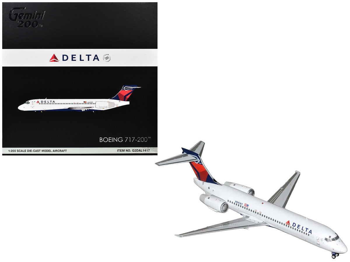 Boeing 717-200 Commercial Aircraft "Delta Air Lines" (N947AT) White with Blue and Red Tail "Gemini 200" Series 1/200 Diecast Model by GeminiJets LuxuryLifeWay Online Store
