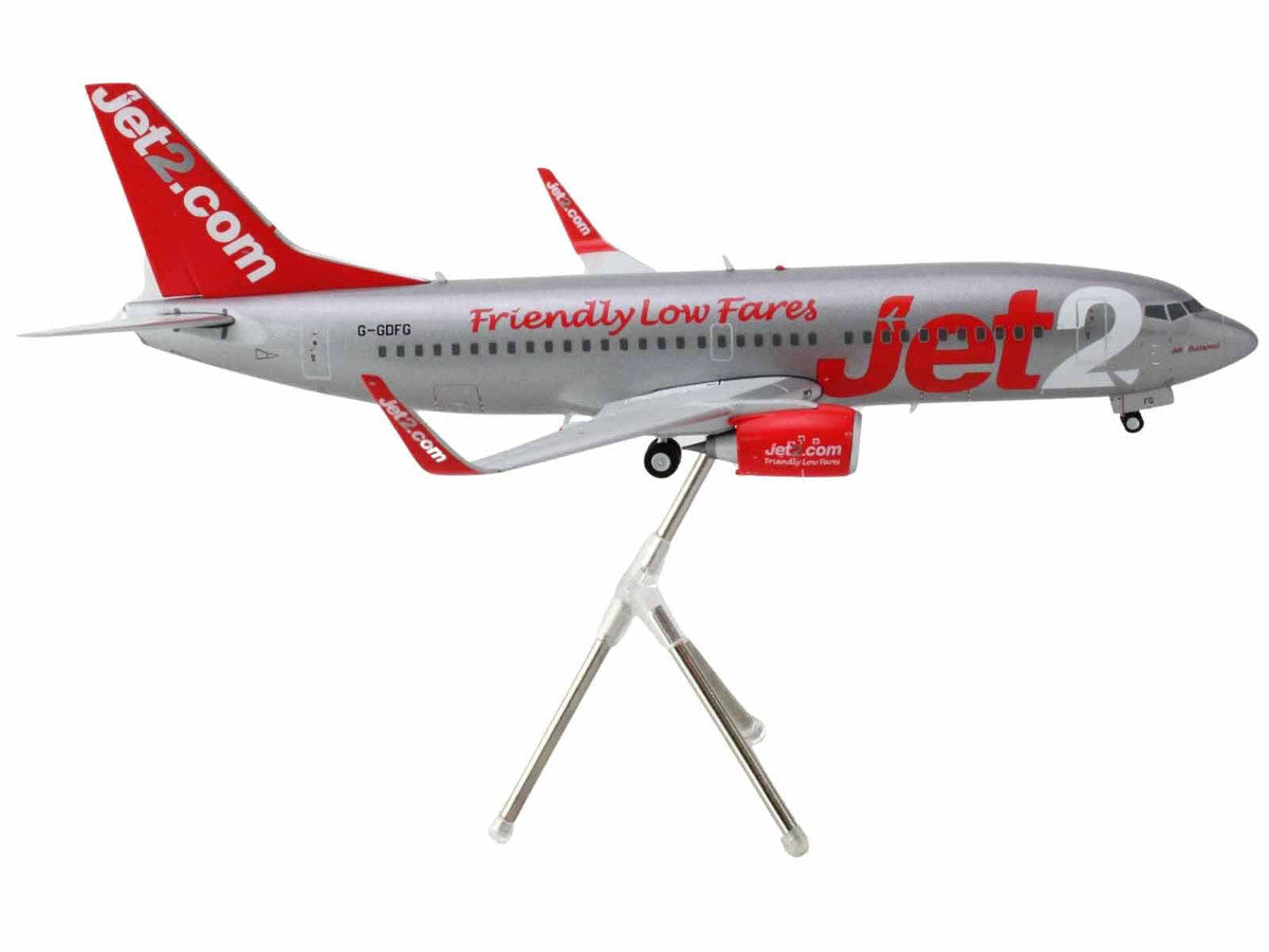 Boeing 737-300 Commercial Aircraft "Jet2" (G-GDFG) Gray Metallic with Red Tail "Gemini 200" Series 1/200 Diecast Model Airplane by GeminiJets LuxuryLifeWay Online Store