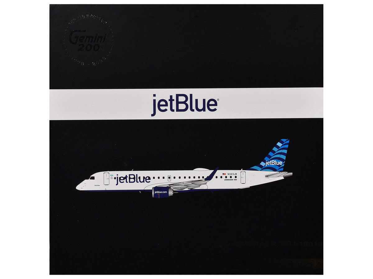 Embraer ERJ-190 Commercial Aircraft "JetBlue Airways" (N323JB) White with Blue Striped Tail "Gemini 200" Series 1/200 Diecast Model Airplane by GeminiJets LuxuryLifeWay Online Store