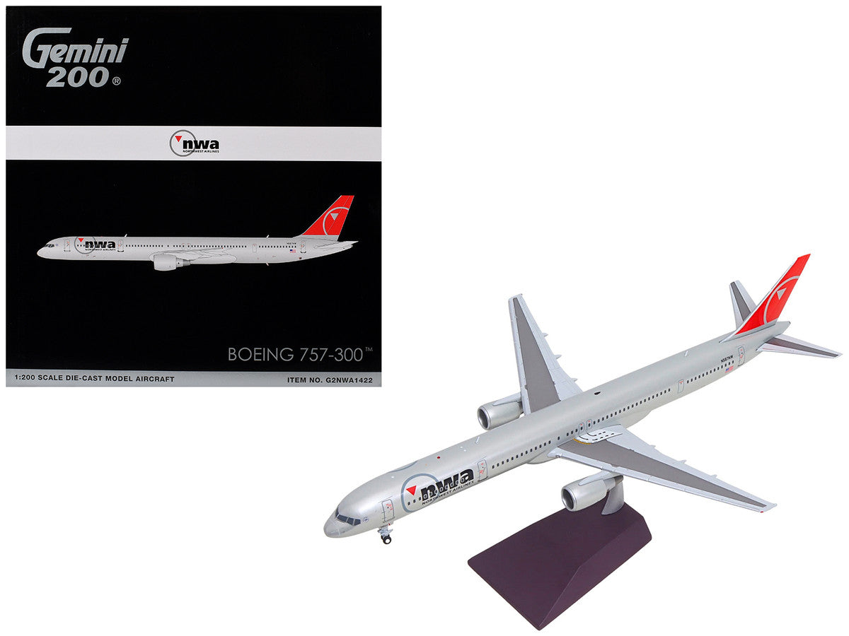 Boeing 757-300 Commercial Aircraft "Northwest Airlines" (N587NW) Silver with Red Tail "Gemini 200" Series 1/200 Diecast Model by GeminiJets LuxuryLifeWay Online Store