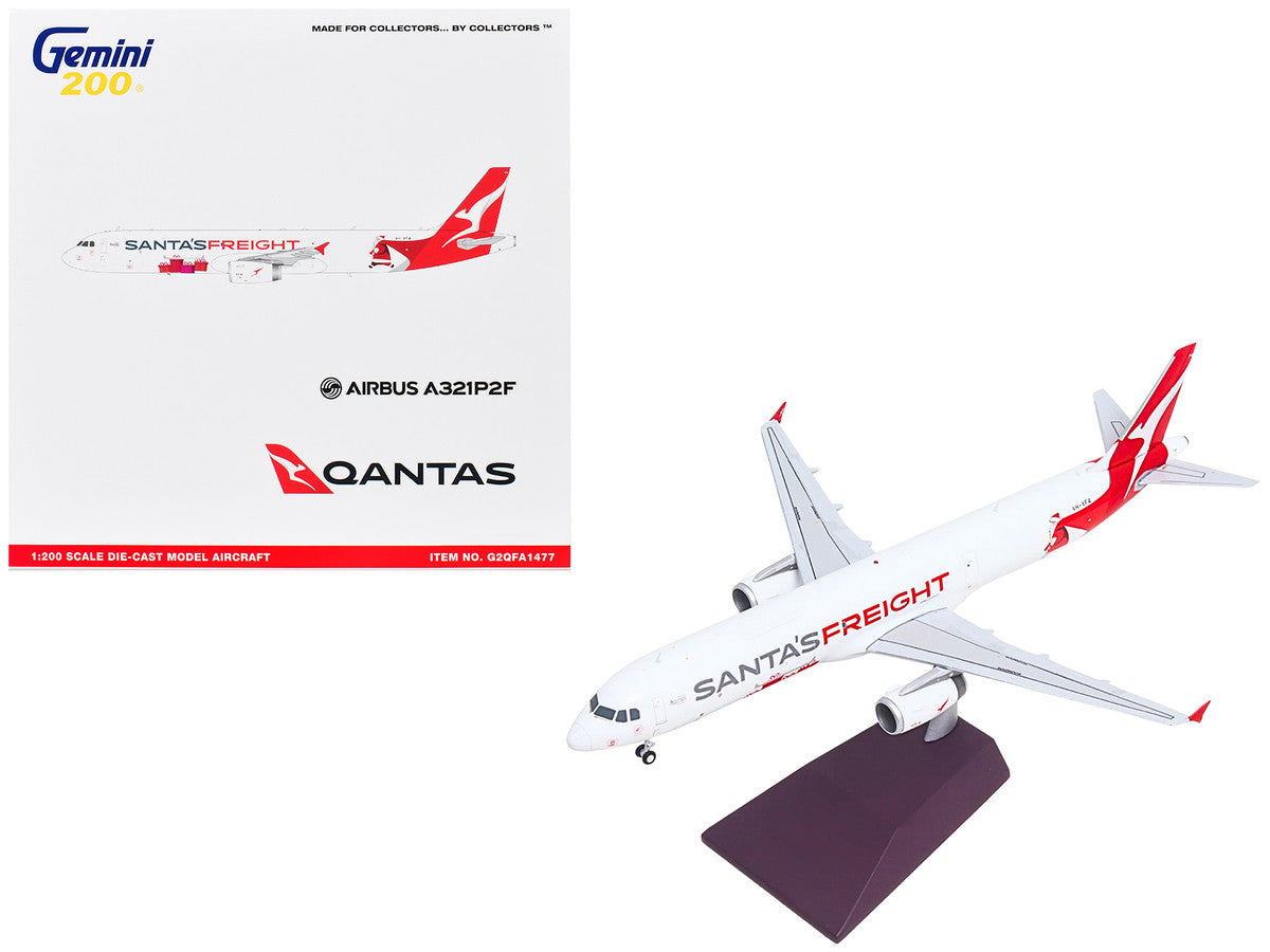 Airbus A321P2F Commercial Aircraft "Qantas Freight - Santa’s Freight" (VH-XF4) White with Graphics and Red Tail "Gemini 200" Series 1/200 Diecast Model by GeminiJets LuxuryLifeWay Online Store