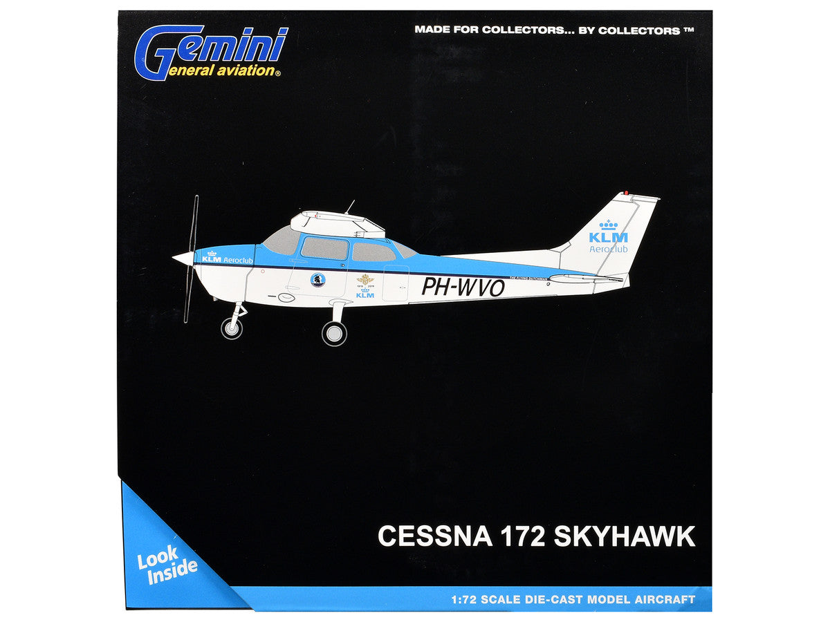 Cessna 172 Skyhawk Aircraft "KLM Aeroclub" (PH-WVO) Light Blue and White "Gemini General Aviation" Series 1/72 Diecast Model Airplane by GeminiJets LuxuryLifeWay Online Store