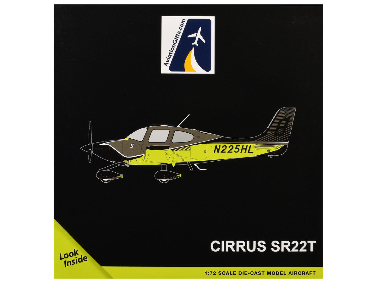 Cirrus SR22T Composite Aircraft (N225HL) Black and Neon Green "Gemini General Aviation" Series 1/72 Diecast Model by GeminiJets LuxuryLifeWay Online Store