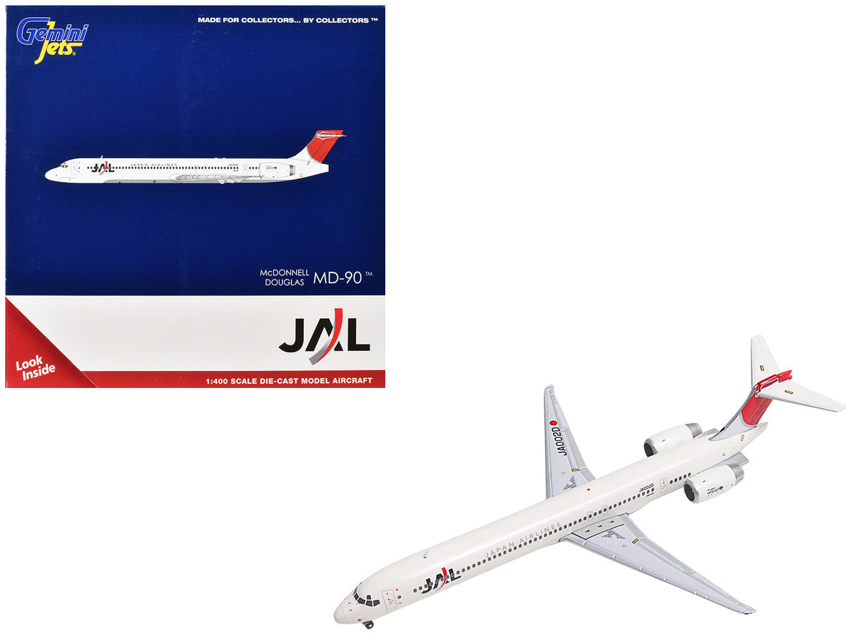 McDonnell Douglas MD-90 Commercial Aircraft "Japan Airines" (JA002D) White with Red Tail 1/400 Diecast Model Airplane by GeminiJets LuxuryLifeWay Online Store