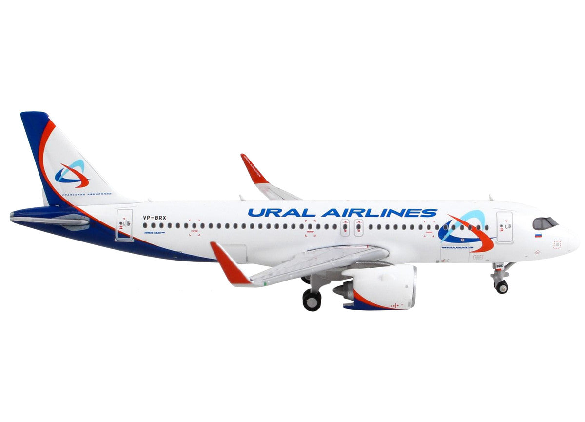 Airbus A320neo Commercial Aircraft "Ural Airlines" White with Blue Tail 1/400 Diecast Model Airplane by GeminiJets LuxuryLifeWay Online Store