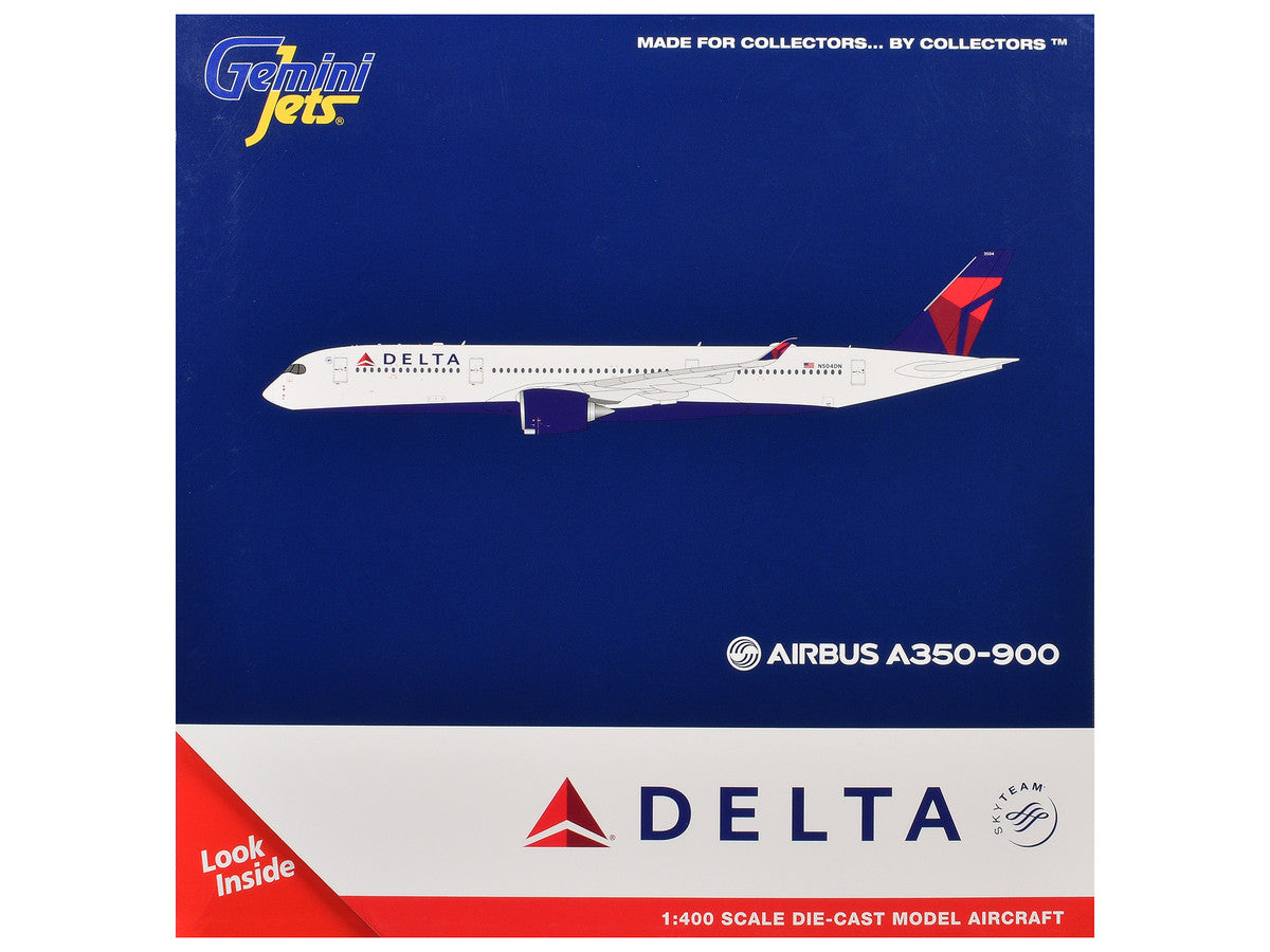 Airbus A350-900 Commercial Aircraft "Delta Air Lines" (N504DN) White with Blue and Red Tail 1/400 Diecast Model Airplane by GeminiJets LuxuryLifeWay Online Store