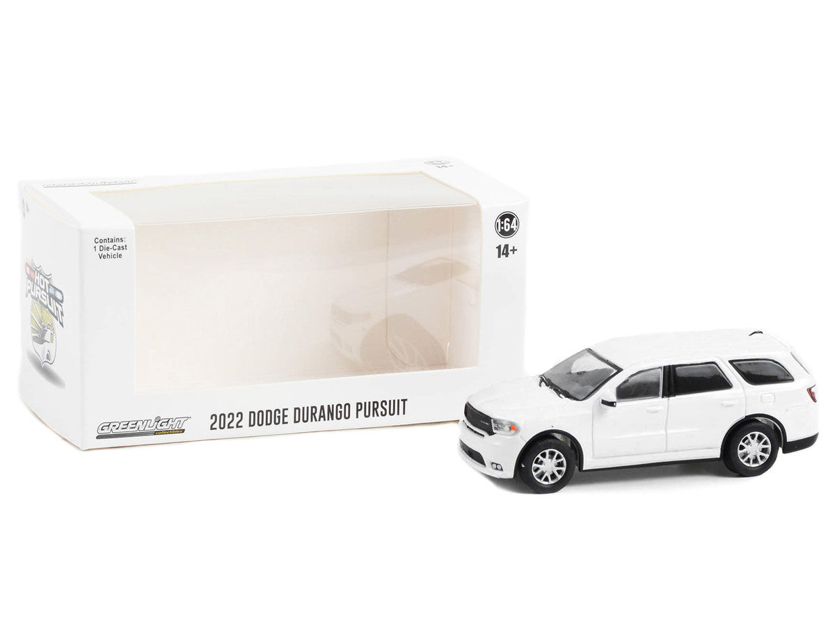 2022 Dodge Durango Pursuit Police Car White "Hot Pursuit" "Hobby Exclusive" Series 1/64 Diecast Model Car by Greenlight LuxuryLifeWay Online Store