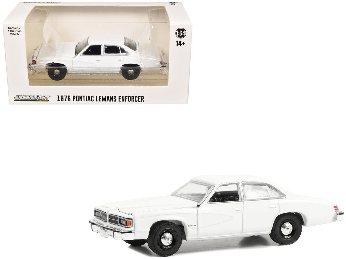 1976-77 Pontiac LeMans Enforcer White "Hot Pursuit - Hobby Exclusive" Series 1/64 Diecast Model Car by Greenlight LuxuryLifeWay Online Store