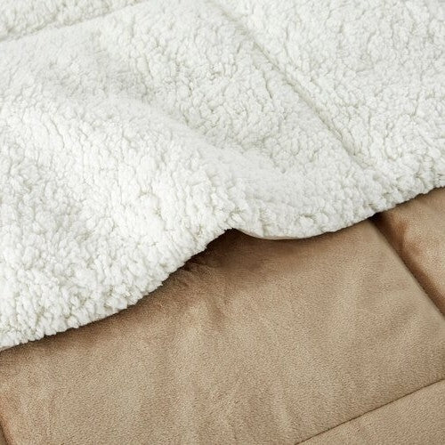 Queen Plush Microfiber Reversible Comforter Set in Gold LuxuryLifeWay Online Store