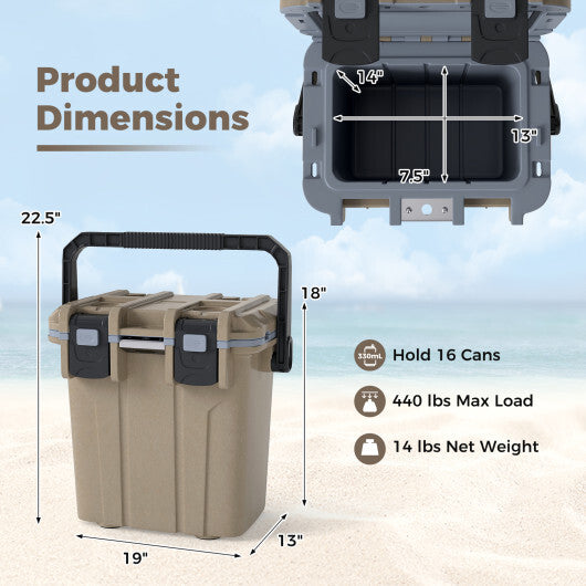 Ultra-Light Injection Molded Cooler 21 QT Hard Ice Chest-White LuxuryLifeWay Online Store