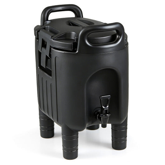 2.6 Gal Insulated Beverage Dispenser with Handles and Two-Stage Faucet-Black LuxuryLifeWay Online Store