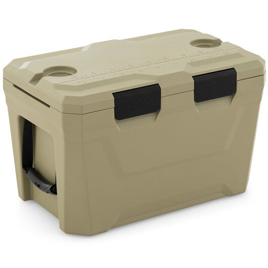 Insulated Portable Cooler Hard Shell Ice Chest with 2 Cup Holders Bottle Opener and Drain Plug-Blue LuxuryLifeWay Online Store