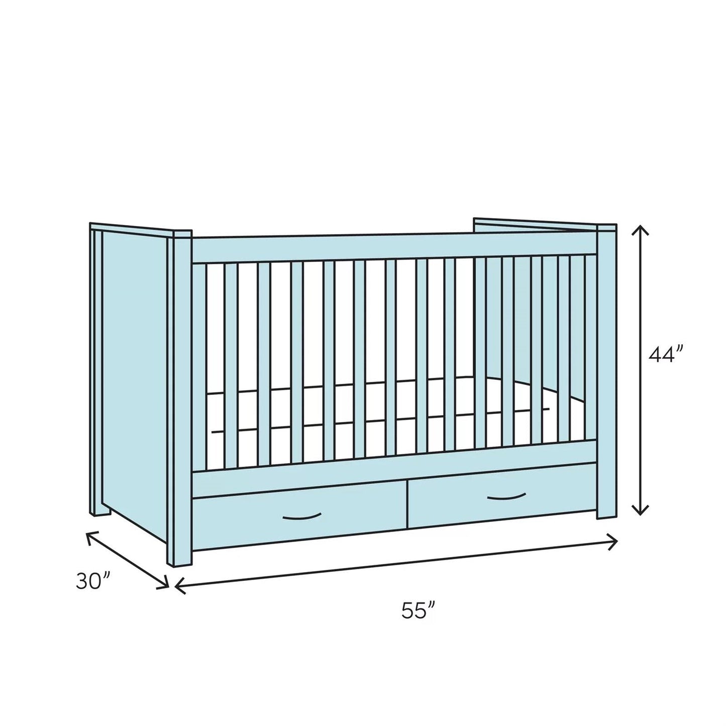 SF Home Solid Wood Convertible Crib in Grey - Toddler Bed Sold Separately LuxuryLifeWay Online Store