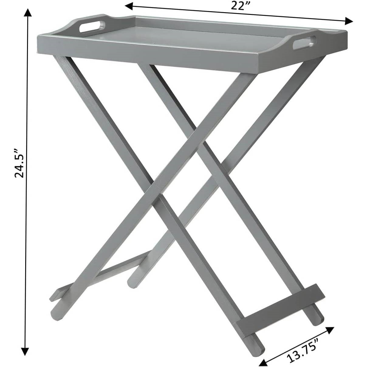 Folding TV Tray Bedside Table in Grey Wood Finish LuxuryLifeWay Online Store