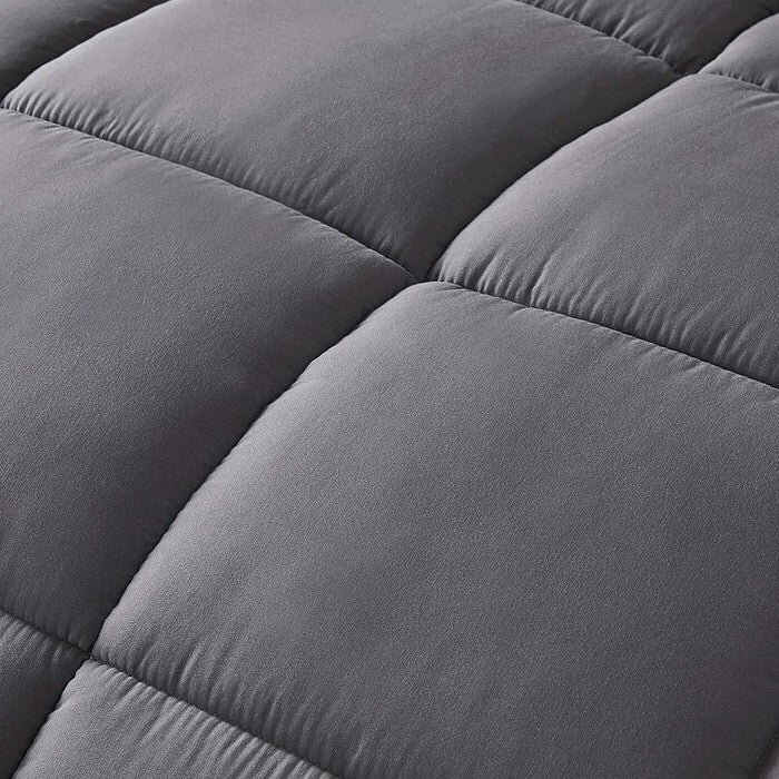 Queen Size Reversible Microfiber Down Alternative Comforter Set in Grey LuxuryLifeWay Online Store