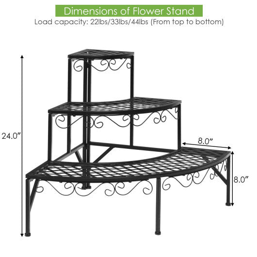 3 Tier Metal Corner Plant Display Rack LuxuryLifeWay Online Store