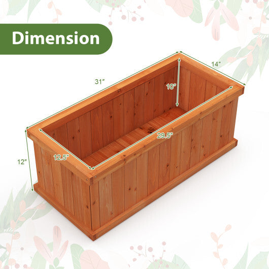 Raised Garden Bed Wooden Planter Box with 4 Drainage Holes and Detachable Bottom Panels-Orange LuxuryLifeWay Online Store