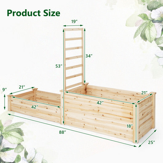Raised Garden Bed with Trellis-Natural LuxuryLifeWay Online Store