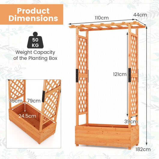 Raised Garden Bed with Arch Trellis-Orange LuxuryLifeWay Online Store