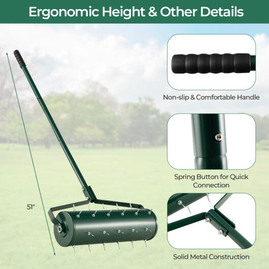 18/21 Inch Manual Lawn Aerator with Detachable Handle Filled with Sand or Stone-21 inches LuxuryLifeWay Online Store