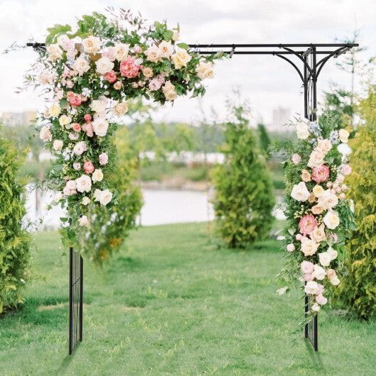 81 Inch Garden Arbor Metal Archway for Climbing Plants-Black LuxuryLifeWay Online Store