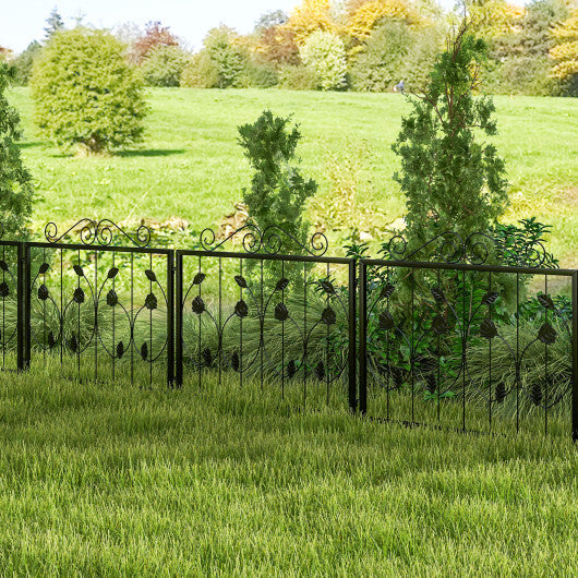 Decorative Garden Fence with 8 Panels Animal Barrier-Black LuxuryLifeWay Online Store