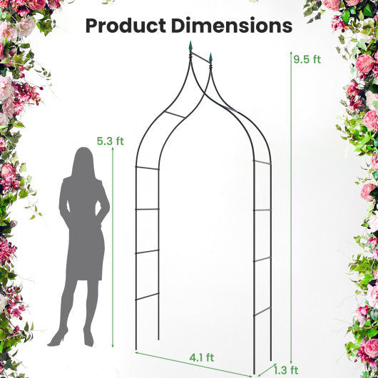 9.5 Feet Decorative Metal Garden Arch for Vine Rose Climbing Wedding Ceremony Party Decoration LuxuryLifeWay Online Store