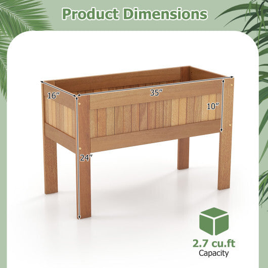Wooden Raised Garden Bed Solid Wood Elevated Planter Box with Legs LuxuryLifeWay Online Store