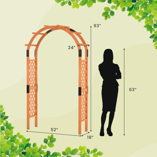 7.7 Feet Garden Arch Wooden Arbor for Climbing Plants LuxuryLifeWay Online Store