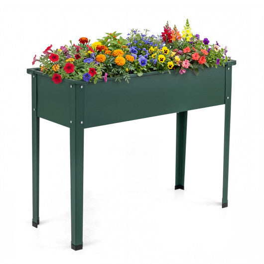 Elevated Metal Raised Garden Bed with Legs and Drainage Holes-Green LuxuryLifeWay Online Store