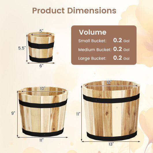 Outdoor Wooden Planter Box with Drainage Holes Set of 3 LuxuryLifeWay Online Store