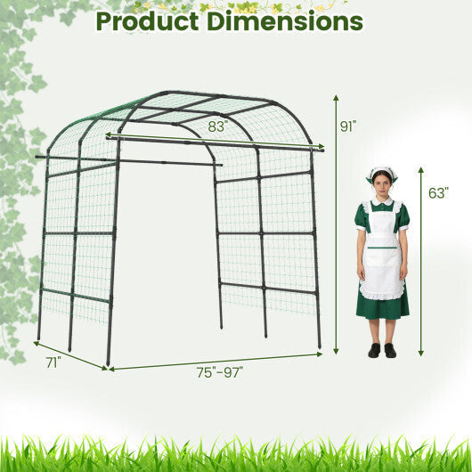 7.5 FT Tall Metal Garden Arch Trellis for Climbing Plants Outdoor-Black LuxuryLifeWay Online Store