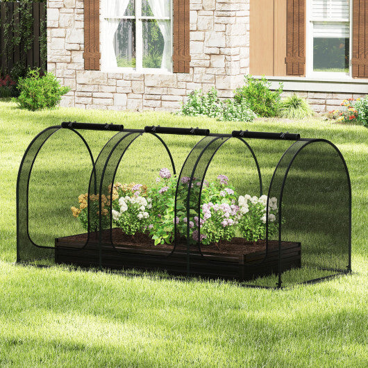Tunnel Crop Cage Large Portable Plant Protection Tent with 3 Roll-up Zippered Doors LuxuryLifeWay Online Store
